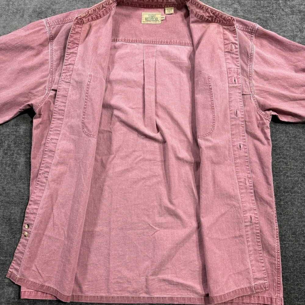 Red Head Brand Co. Button Up Long Sleeve Red Men's Size XXL Elbow Patches VTG - Picture 3 of 15